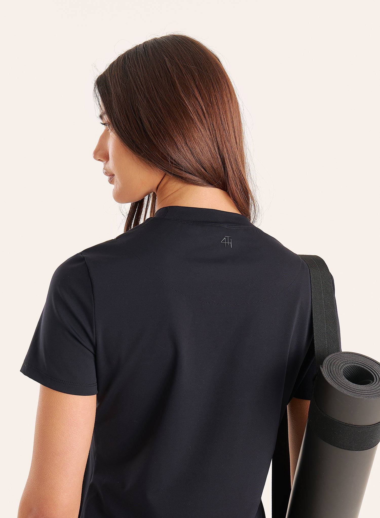Black Short Sleeve Soft Stretch Gym Top